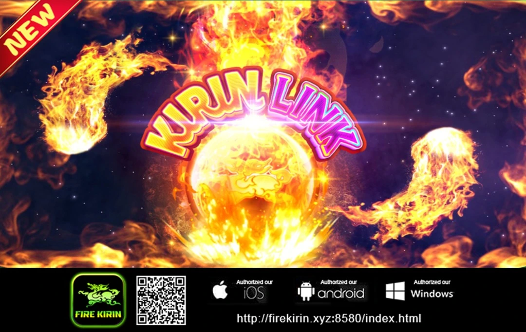Kirin Link slot game with fiery sun and mythical creature