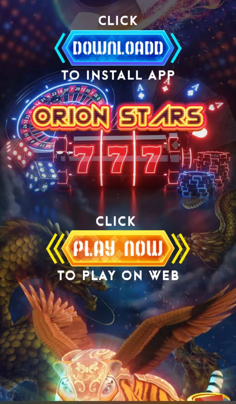 Orion Stars 777 slot game play now button promotional image