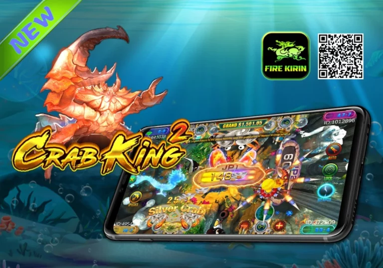 Crab King arcade fishing game displayed on mobile screen