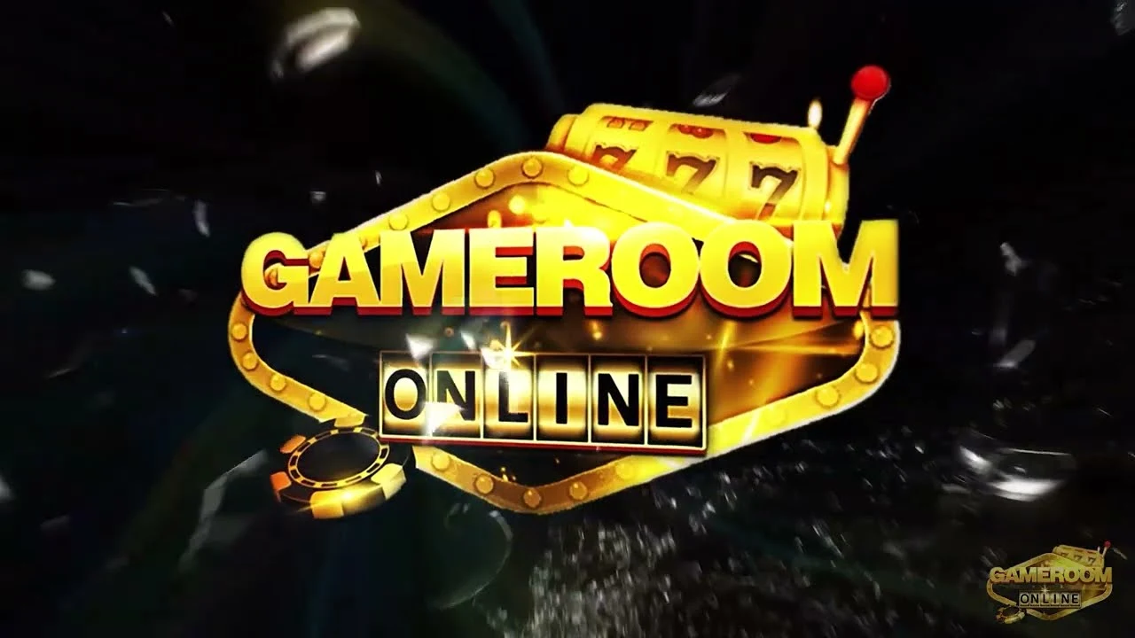 Gameroom Online casino logo with golden slot machine theme