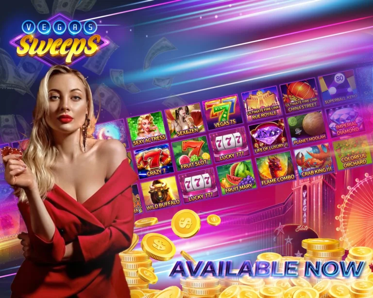 Online casino slot games interface with female model and bonus display